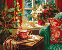 Cargar imagen en el visor de la galería, Pintar por numeros Figured'Art - Rincón de Café Navideño