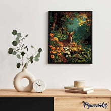 Cargar imagen en el visor de la galería, Ciervo entre flores de otoño