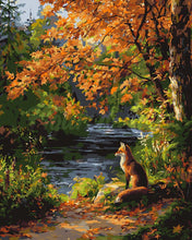 Cargar imagen en el visor de la galería, Pintar por numeros Figured'Art - Zorro rojo junto al río