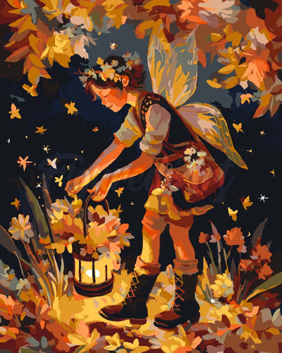 Pintar por numeros Figured'Art - Hada linda de otoño