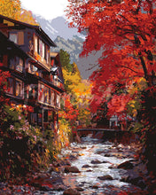 Cargar imagen en el visor de la galería, Pintar por numeros Figured'Art - Pueblo de otoño en Nikkō Japón