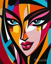 Cargar imagen en el visor de la galería, Pintar por numeros Figured'Art - Rostro Abstracto Audaz