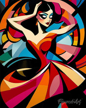Cargar imagen en el visor de la galería, Pintar por numeros Figured'Art - Bailarina Abstracta Audaz
