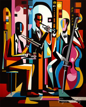 Cargar imagen en el visor de la galería, Pintar por numeros Figured'Art - Banda de Jazz Abstracta Audaz