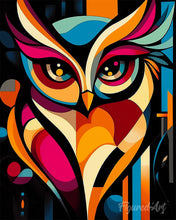 Cargar imagen en el visor de la galería, Pintar por numeros Figured'Art - Búho Abstracto Audaz
