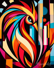 Cargar imagen en el visor de la galería, Pintar por numeros Figured'Art - Gallo Abstracto Audaz