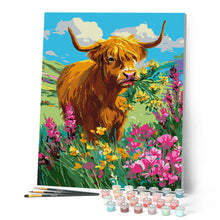 Cargar imagen en el visor de la galería, Highland Cow paraíso floral