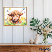 Cargar imagen en el visor de la galería, Retrato primaveral Highland Cow