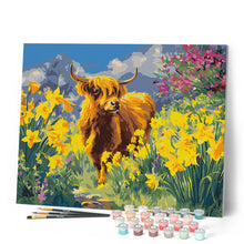 Cargar imagen en el visor de la galería, Highland Cow y narcisos