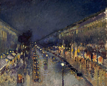 Cargar imagen en el visor de la galería, Pintar por numeros Figured'Art - Boulevard Montmartre de noche - Pissarro