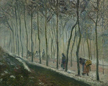 Cargar imagen en el visor de la galería, Pintar por numeros Figured'Art - La route, effet de neige, 1879 - Pissarro