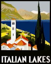 Cargar imagen en el visor de la galería, Pintar por numeros Figured'Art - Póster vintage de los lagos italianos