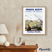 Cargar imagen en el visor de la galería, Póster vintage de la ruta Shasta