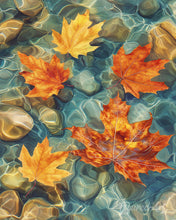 Cargar imagen en el visor de la galería, Pintar por numeros Figured'Art - Hojas de ámbar sobre el agua