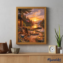 Cargar imagen en el visor de la galería, Hora dorada junto al lago