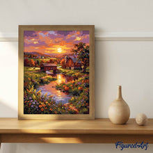 Cargar imagen en el visor de la galería, Valle de granja al atardecer