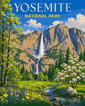 Cargar imagen en el visor de la galería, Pintar por numeros Figured'Art - Parque Nacional de Yosemite, Vernal Fall - California