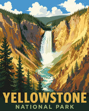 Cargar imagen en el visor de la galería, Pintar por numeros Figured'Art - Parque Nacional de Yellowstone, Lower Falls - Wyoming