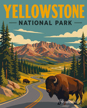 Cargar imagen en el visor de la galería, Pintar por numeros Figured'Art - Parque Nacional de Yellowstone, Lamar Valley - Wyoming
