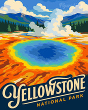 Cargar imagen en el visor de la galería, Pintar por numeros Figured'Art - Parque Nacional de Yellowstone, Gran Fuente Prismática - Wyoming