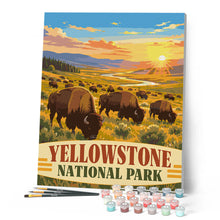 Cargar imagen en el visor de la galería, Parque Nacional de Yellowstone, bisontes de Lamar Valley - Wyoming