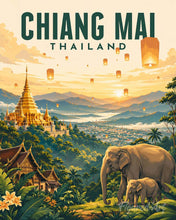 Cargar imagen en el visor de la galería, Pintar por numeros Figured'Art - Póster de viaje Chiang Mai