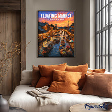 Cargar imagen en el visor de la galería, Póster de viaje Mercado flotante