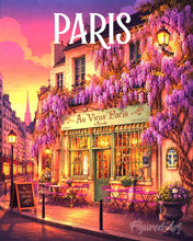 Cargar imagen en el visor de la galería, Pintar por numeros Figured'Art - Póster de viaje Café de glicina de París