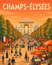 Cargar imagen en el visor de la galería, Pintar por numeros Figured'Art - Póster de viaje Campos Elíseos