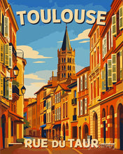 Cargar imagen en el visor de la galería, Pintar por numeros Figured'Art - Póster de viaje Rue du Taur