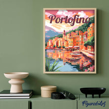 Cargar imagen en el visor de la galería, Póster de viaje Puerto de Portofino