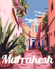 Cargar imagen en el visor de la galería, Pintar por numeros Figured'Art - Póster de viaje Medina de Marrakech