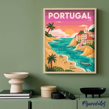 Cargar imagen en el visor de la galería, Póster de viaje Costa oceánica de Portugal