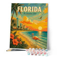 Cargar imagen en el visor de la galería, Póster vintage de Florida - The Sunshine State