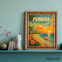 Cargar imagen en el visor de la galería, Póster vintage de Florida - The Sunshine State