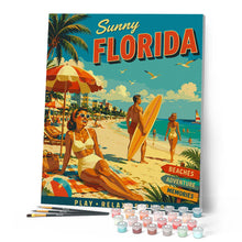 Cargar imagen en el visor de la galería, Póster vintage de la Florida soleada