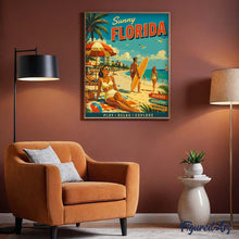 Cargar imagen en el visor de la galería, Póster vintage de la Florida soleada
