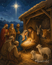 Cargar imagen en el visor de la galería, Pintar por numeros Figured'Art - Belén de Navidad