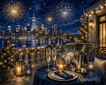 Cargar imagen en el visor de la galería, Pintar por numeros Figured'Art - Noche de Navidad brillante