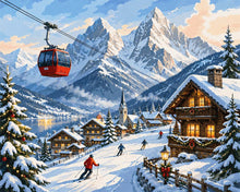 Cargar imagen en el visor de la galería, Pintar por numeros Figured'Art - Escapada navideña en los Alpes