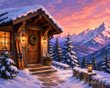 Cargar imagen en el visor de la galería, Pintar por numeros Figured'Art - Cabaña de invierno acogedora