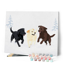 Cargar imagen en el visor de la galería, Perros jugando en invierno