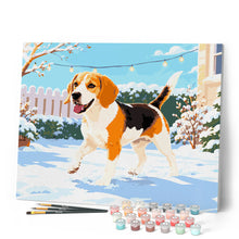 Cargar imagen en el visor de la galería, Beagle en la nieve