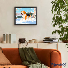 Cargar imagen en el visor de la galería, Beagle en la nieve