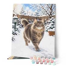 Cargar imagen en el visor de la galería, Gato en la nieve