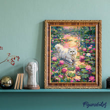 Cargar imagen en el visor de la galería, Gato entre flores de loto