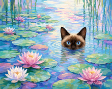 Cargar imagen en el visor de la galería, Pintar por numeros Figured'Art - Gato entre lirios 2