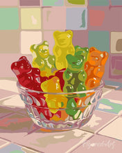 Cargar imagen en el visor de la galería, Pintar por numeros Figured'Art - Delicias de Gominola