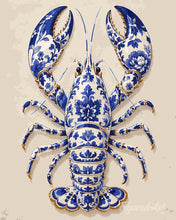 Cargar imagen en el visor de la galería, Pintar por numeros Figured'Art - Langosta estilo Delft