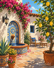 Cargar imagen en el visor de la galería, Pintar por numeros Figured'Art - Fuente mediterránea